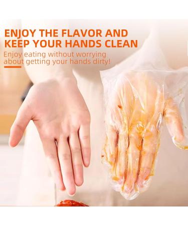 100 Pcs Disposable Plastic Gloves for Food Handling - Safe for Cooking Kitchen Cleaning and Food Prep - Buy Online on GoSupps.com
