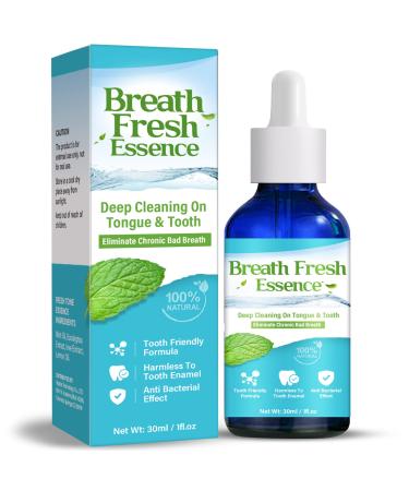Bad Breath Treatment for Adults-Natural Breath Freshener Drops  Reduce Odors from Morning Breath  Smoking and Eating  Long-Lasting Oral Care with Cool Mint (1 fl.oz.)
