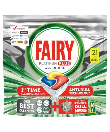 Fairy Platinum Plus Dishwasher 21 Tablets Lemon