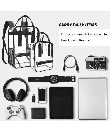 Mommore Heavy Duty Clear Backpack | Durable See Through Bookbag for School Work | Large, Black - Buy Online on GoSupps.com