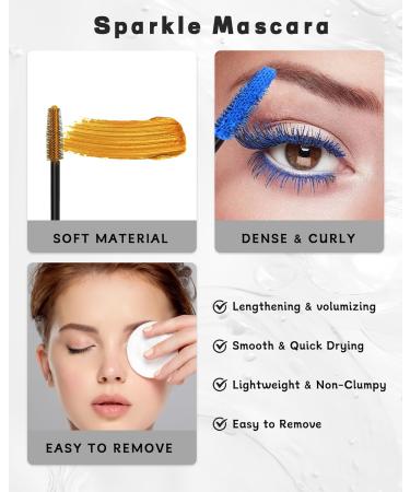 Rose Red Glitter Mascara Sparkle Colorful Waterproof Mascara for Eyelashes Liquid Lash Extensions Mascara Long Lasting Lengthening Curling Eye Lashes Halloween Christmas Gift Eye Makeup for Women-08 08# Rose Red - Buy Online on GoSupps.com