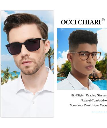 OCCI CHIARI XL Sunglasses with Readers for Men - Comfortable Sun Reading Glasses (1.25x Black) - Perfect for Large Heads - International Shipping Available - Buy Online on GoSupps.com