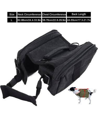 Cyrank Dog Backpack Harness Dog Weighted Vest Dog Hiking Backpack for Medium and Large Dogs(L-Black) L Black - Buy Online on GoSupps.com