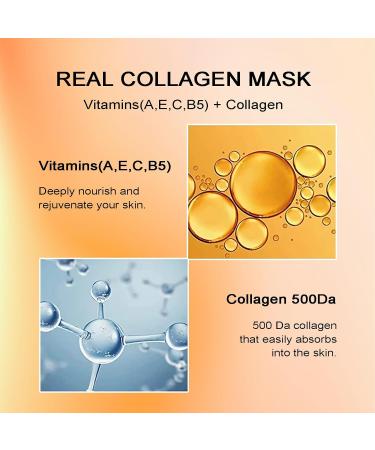 Vitamins Collagen Face Mask - Deep Overnight Hydration & Firming | Korean Bio-Collagen 5-Pack for Enhanced Skin Elasticity - Buy Online on GoSupps.com