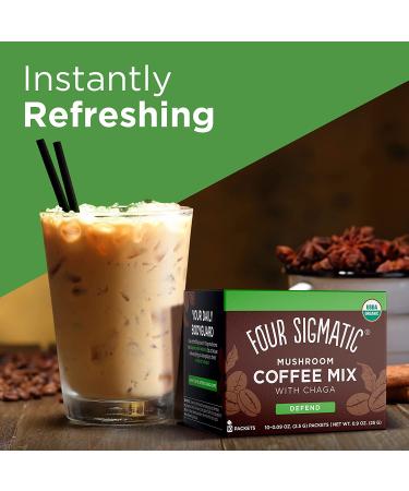 Four Sigmatic Mushroom Coffee Mix with Chaga - 10 Packets (0.09 oz each) - Natural Energy Boost - Buy Online on GoSupps.com