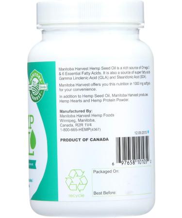 Manitoba Harvest Hemp Seed Oil Capsules - 60 count (pack of 1) 1000mg ea. - Buy Online on GoSupps.com