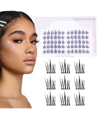 Cluster Lashes False Eyelashes Curl Individual Lash Clusters False Eyelashes Extension Natural Look Reusable Glue Bonded Super Thin Band Mix DIY Eyelash Extension