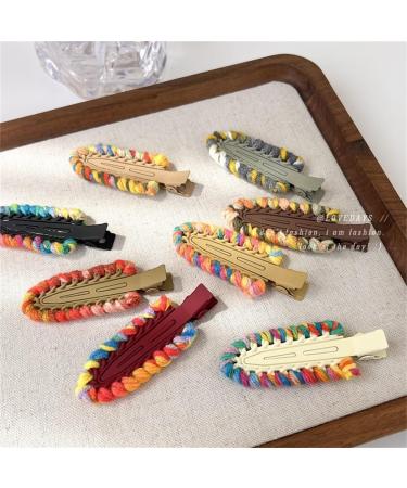 hgnxa Sweet Contrast Color Yarn Hair Clip Lazy Hairpin Duckbill Hairclip Hair Barrettes for Women Side Bangs Hair Styling Tool - Buy Online on GoSupps.com