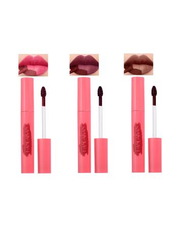 Peel Off Lip Stain Lip Tint Set Peel Off Lip Stain Lip Tint Tear Off Lipstick Waterproof Long Lasting Peel Reveal Lip Stain Non-Stick Cup Lip Tint For Women Girls 3 Colors (B KIT)