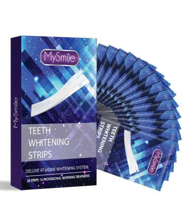 MySmile tooth whitening Whitening strips 28 non-sensitive formula peroxide free Teeth Whitening strips safe for tooth melt 14 bleaching whitening sessions deep stain removal purple 28 pieces (1 Pack) - Buy Online on GoSupps.com