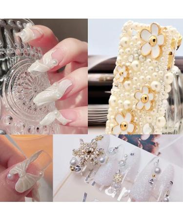 Nail Pearls & Steel Beads Set for DIY 3D Nail Art - 2 Boxes, 6 Grids Round Imitation Pearl Beads in Gold, Nail Caviar Beads for Unique Nail Decor - Nail Art Accessories - Buy Online on GoSupps.com