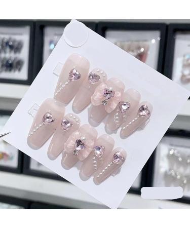 Handmade Long and Short Nail Patches for Artificial Nail Enhancement(Color:19579 Size:XS)