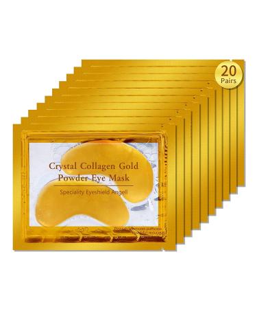 Ardisle 20 Pairs Crystal Collagen 24K Gold Under Eye Gel Pad Facial Mask Wrinkle Anti Aging
