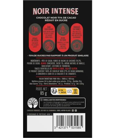 Reduced sugar dark chocolate bar 71% cocoa - Buy Online on GoSupps.com