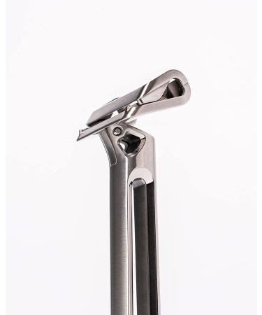 OneBlade Genesis Single Blade Safety Razor - Stainless Steel Pivoting Head for Thick Coarse Hair with Stand & 10 Japanese Feather FHS Refills - Buy Online on GoSupps.com
