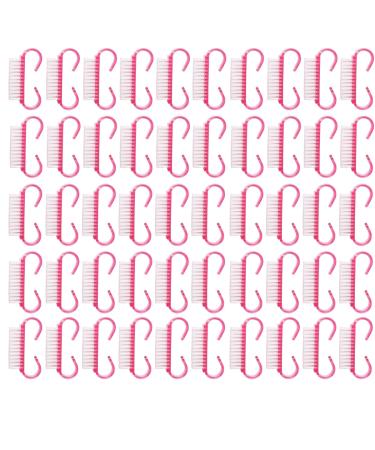 Zaxer nail brushes 100 pieces of nail brush hand washing brush dust removal brush with handle beauty care for cleaning hands and nails pink