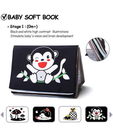 Montessori Baby Mirror Toy for Tummy Time | Infant Brain Development | Black and White Crinkle Book | Safe and Soft | Boys Girls Essentials - Buy Online on GoSupps.com