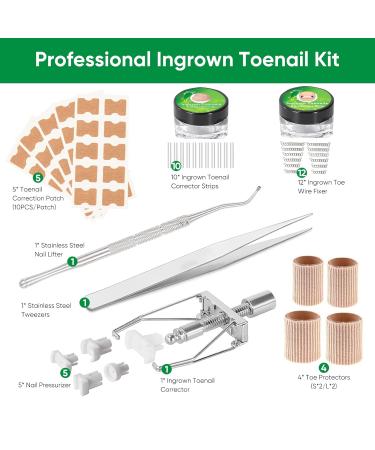 Professional Ingrown Toenail Treatment Kit | 50 PCS Corrector Patches, 4 PCS Toe Protectors - Buy Online on GoSupps.com
