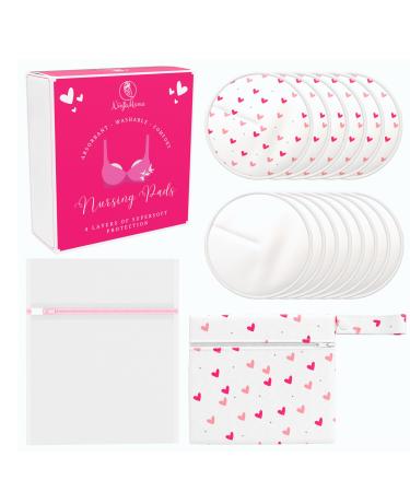 Ninja Mama Super Soft Washable Viscose Derived from Bamboo Breast Pads - Reusable Nursing Pads for Breastfeeding Nipple Pads for Leaking Breast Milk - Pack of 14