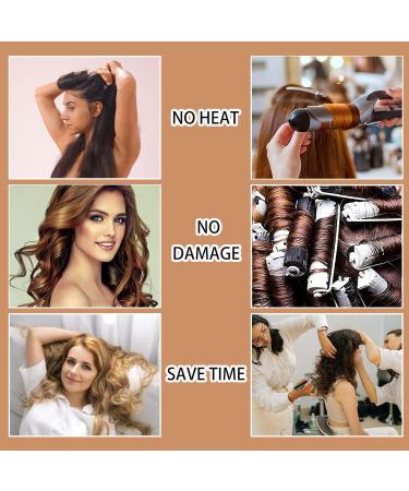 Heat-Free Curlers Set - 3 Pieces Overnight Curlers for All Hair Types | No Heat Curls & Blowout Curls - Black - Buy Online on GoSupps.com