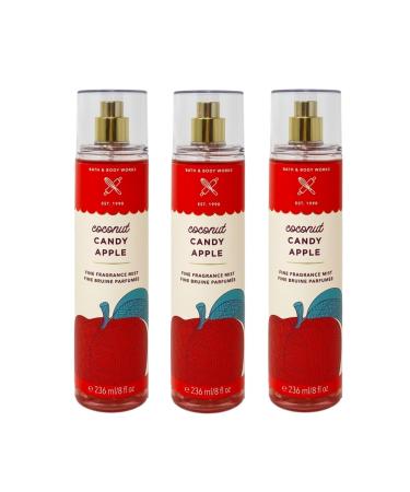 Bath & Body Works Coconut Candy Apple 3 Pack Fine Fragrance Mist Bundle