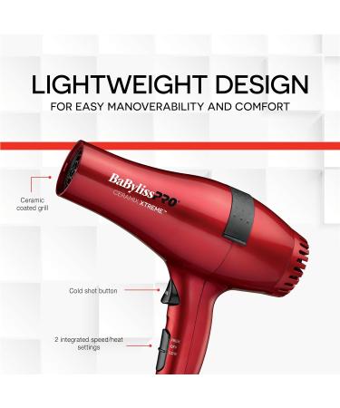 BaBylissPRO Ceramix Xtreme Ceramic Hairdryer 1 Red - Buy Online on GoSupps.com