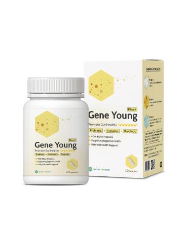 Fecula Biotech Synbiotic Gut Health Supplement 30 Capsules 3-in-1 Probiotic + Prebiotic + Postbiotic D-Lactate Free Supports Digestion Gut Detox Gastritis Treatment & IBS Relief for Men