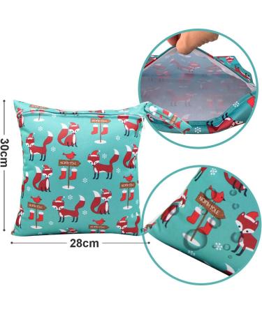 3 Pack Waterproof Wet Bag Set for Cloth Diapers - Reusable Nappy & Produce Bag Organizer with Handle, Zipper Pocket - Ideal for Travel, Beach, Gym - Blue - Buy Online on GoSupps.com