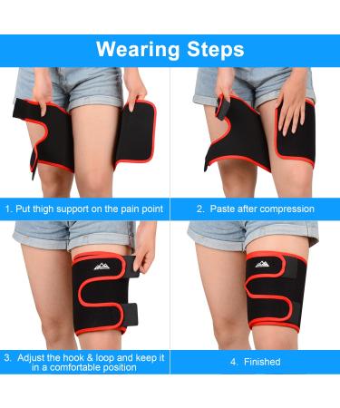 Supregear Adjustable Thigh Compression Sleeve for Men and Women - Neoprene Quad Wrap Support for Groin and Hamstring - Breathable Non-Slip Design - Buy Online on GoSupps.com