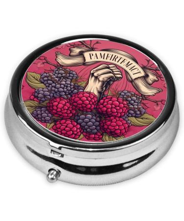 Fists and Fruits of Victory Portable Metal Pill Box - Round Mini 3-Compartment Design for Small Pills | Travel Must-Have | International Shipping Available - Buy Online on GoSupps.com
