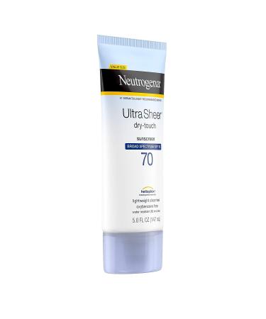 Neutrogena Ultra Sheer SPF 70 Sunscreen Lotion | UVA/UVB Protection | Oxybenzone-Free | Light & Water Resistant | Non-Comedogenic - 5 fl. oz - Buy Online on GoSupps.com
