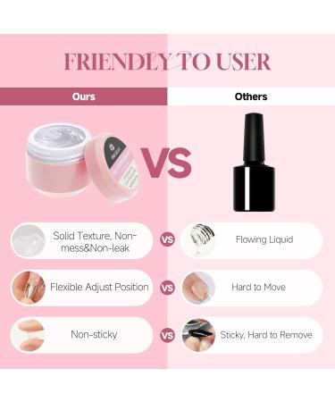 UNA GELLA Solid Nail Glue - Strong Adhesive for Press On Nails 15g Hard Gel for Acrylic Extensions - UV Curing Required | Fast International Shipping - Buy Online on GoSupps.com