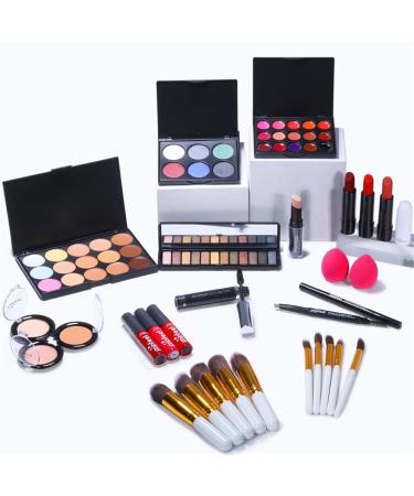 Jascherry 25-Piece Portable Makeup Set for Women | Complete Travel Cosmetics Kit | Eyeshadow Lipstick & Brushes - Perfect Gift for Girls - Buy Online on GoSupps.com