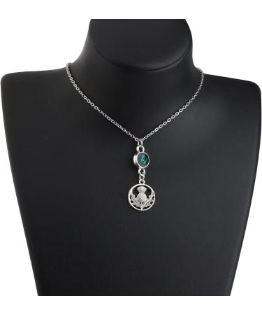 WSNANG Scottish Thistle Necklace - Elegant Thistle Pendant for Women | Scottish Blessing Jewelry in Silver - Buy Online on GoSupps.com