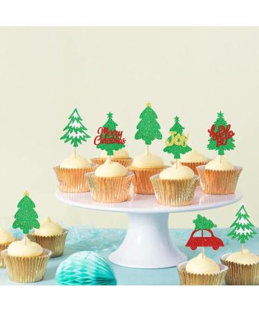 Keaziu 24PCS Merry Christmas Cupcake Toppers Christmas Theme Tree Snowflake Gift Socks Cupcake Picks Chirstmas Decoration Party Decoration White - Buy Online on GoSupps.com