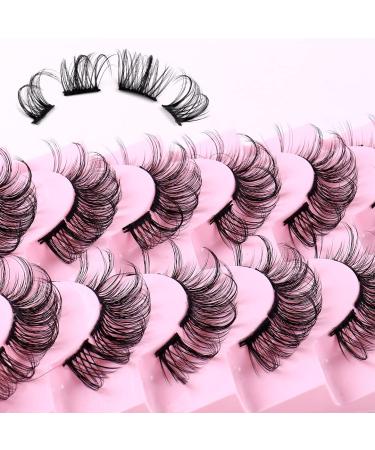 AMSDCN 10 Pairs Natural Cluster D Curly Lashes Multipack | DIY Wispy False Eyelashes | Individual 3D Mink Strips Extensions - Buy Online on GoSupps.com