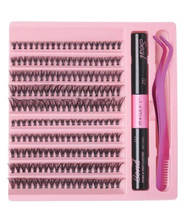 DIY Lash Extension Kit - 200pcs Individual Cluster Lashes (30D & 40D 8-16mm) | D Curl Eyelash Extensions with Bond Seal & Applicator Tool - Perfect for Home Use - Buy Online on GoSupps.com