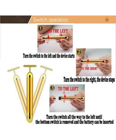Beauty Bar Gold Facial Massager | Electric T-Shape Tool for Face Lifting and Firming | Anti-Wrinkles Skin Tightening | Gold - Buy Online on GoSupps.com