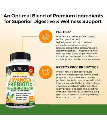 BioSchwartz Prebiotics Ultra premium Advanced Probiotics Preforpro and Preticx  - 120 Capsules  - Buy Online on GoSupps.com