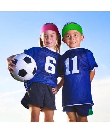 12-Piece Kids Sweatbands Set | Soft Athletic Headbands for Boys & Girls | Wicking Elastic Hairband for Sports | Assorted Colors - Buy Online on GoSupps.com