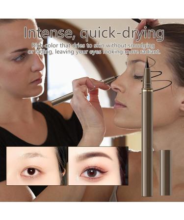 Waterproof Liquid Eyeliner Smooth Liquid Eyeliner - Waterproof Eye Liner Liquid Eyebrow Pencil Smudge Proof Smooth Ultra Fine Eyeliner for Long-Lasting Eye Makeup 01# Black - Buy Online on GoSupps.com