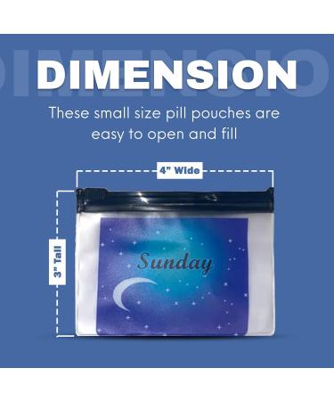 Reusable Pill Baggies | AM PM Pill Organizer with Day Labels | Travel-Friendly 4x3 Inch Medicine Pouches - Buy Online on GoSupps.com