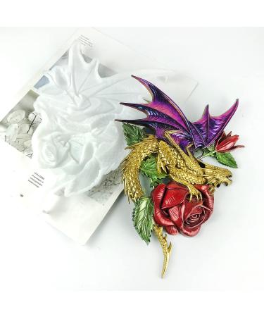 Rose Dragon Silicone Mold for DIY 3D Animal Statue Making - Perfect for Resin, Chocolate, Wedding Cake Decorating and Home Decor - Dragon2 - Buy Online on GoSupps.com
