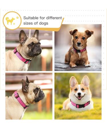 Heele Dog Collar - Soft Padded Neoprene Adjustable Reflective Collar for Small & Medium Dogs - Pink (40-66 cm) - Perfect for Training & Comfort - Buy Online on GoSupps.com
