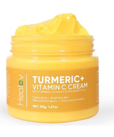 Turmeric Face Cream for Face & Body - All Natural Turmeric Skin Brightening Lotion - Turmeric Cleanses Skin  Fights Acne  Evens Tone  Fades Scars  Sun Damage  & Age Spots - Pure Turmeric Cream Healing Skincare with Vitam...