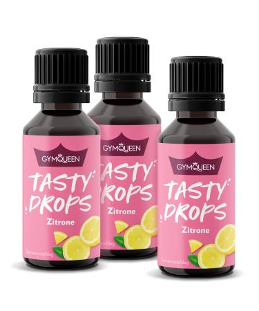 GymQueen Tasty Drops Lemon 3x30ml Flavour Drops without calories Lemon 30 ml (pack of 3)