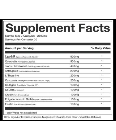 Premium Anti-Aging NAD+ Complex with Fisetin, Quercetin, Resveratrol, Collagen & More - AEON - Buy Online on GoSupps.com