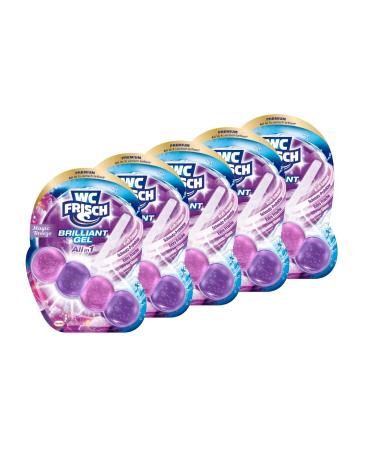 Toilet-fresh 5 pack brilliant gel Magic Breeze toilet cleaner & fragrant 1 piece all in 1 formula with strength foam dirt protector extra freshness and brilliant shine (5x42g) Magic Breeze 1 piece (5 pack)