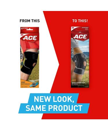 ACE Adjustable Compression Knee Support with Stabilizers - Firm Support for Weak, Sore, or Injured Joints. Dual Side Stabilizers, Adjustable Straps, Breathable Material - One Size Fits Most - Buy Online on GoSupps.com
