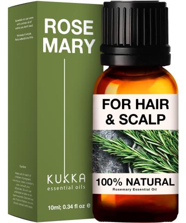 Kukka Pure Rosemary Oil for Hair Growth (10 ml) - 100% Natural Undiluted Therapeutic Grade Rosemary Essential Oils for Skin Diffuser Dry Scalp & Aromatherapy - Rosemary Hair Oil for Hair Growth Rosemary 10 ml (Pack of 1)